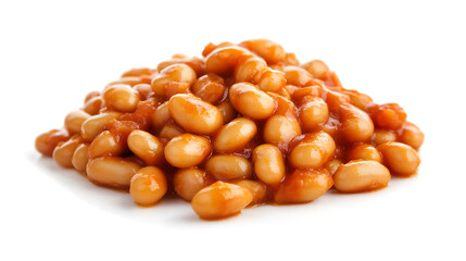 Heap of baked beans, a classic comfort food. Delicious beans simmered in a rich, savory sauce, perfect for breakfast or as a side dish. A hearty and tasty meal option.