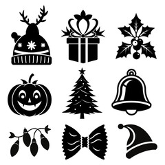 set of christmas icons
