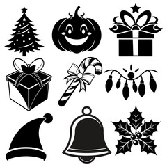 set of christmas icons