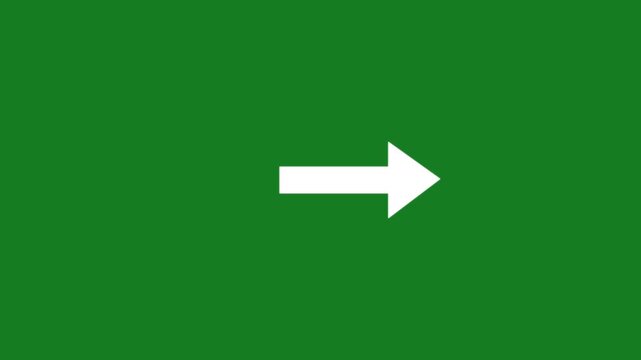 Animated white arrow from left to right on black background