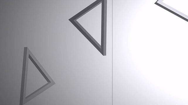 浮遊する正三角形フレームCG素材