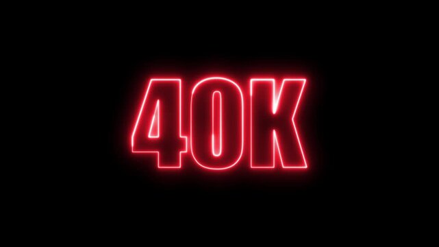 Neon green 40k sign on black background illustrating subscriber milestones