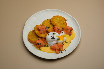 Enjoy delicious homemade Potato Pancakes with Poached Eggs and flavorful