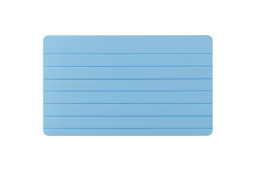 Blue lined note card with transparent background