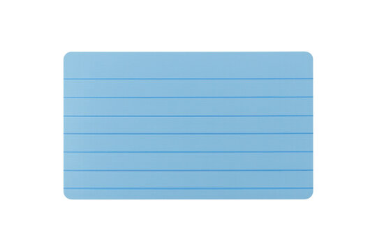 Blue lined note card with transparent background