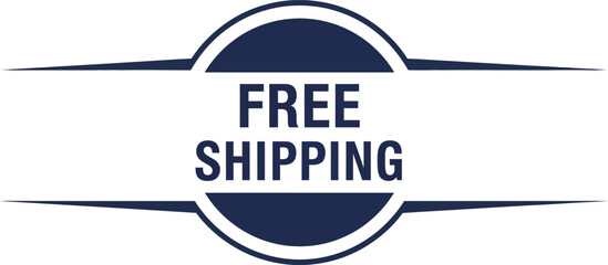 Eye-catching free shipping banner graphic perfect for e-commerce promotions and sales events flat design vector illustration isolated on transparent background