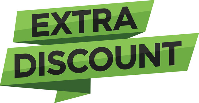 Eye-catching extra discount graphic for promotions and sales events flat design vector illustration isolated on transparent background