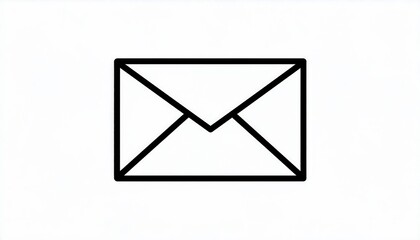 Simple black outline email icon