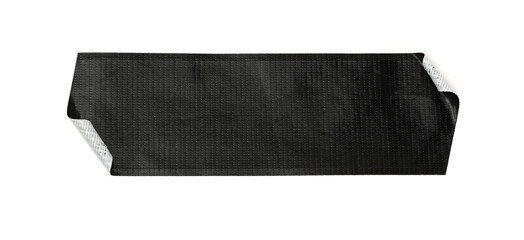 Black paper adhesive tape strips of different sizes on a white background