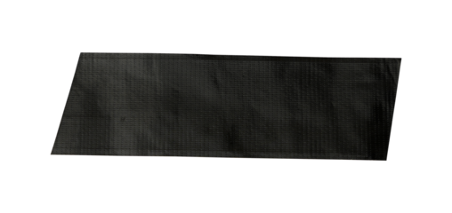 Black adhesive tape isolated on a transparent background, Crumpled Black Duct Tape Strips Set Illustration for Repair and Craft Design