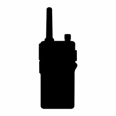Vector silhouette of a walkie talkie for communication and technology graphics