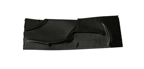 black torn tape isolated transparent background, black adhesive tape texture black scotch plastic
