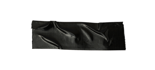 black torn tape isolated transparent background, black adhesive tape texture black scotch plastic
