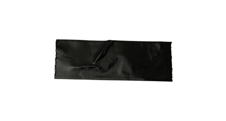 Fototapeta premium black torn tape isolated transparent background, black adhesive tape texture black scotch plastic 