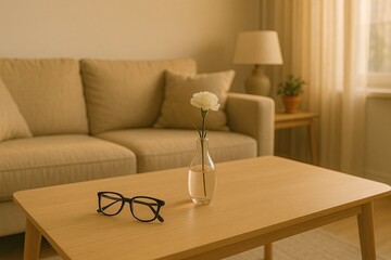 inviting scene with sunlight and decor, cozy living area illuminated by sunlight and elegant decor