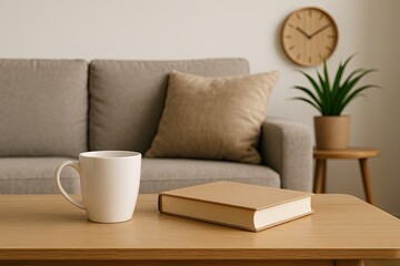 an inviting and calm morning scene featuring cozy space dedicated to reading and unwinding