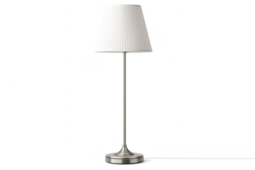 Modern floor lamp with white pleated shade for interior design