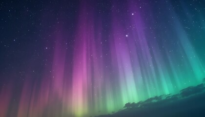 Fototapeta premium colorful aurora borealis northern lights in purple and green starry night sky