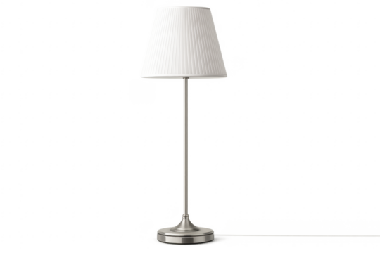 Modern floor lamp with white pleated shade for interior design