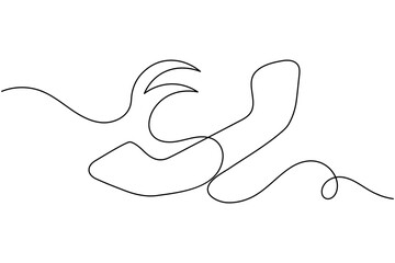 Communication call icon continuous one line drawing on white background minimal mobile and telephone outline vector illustration