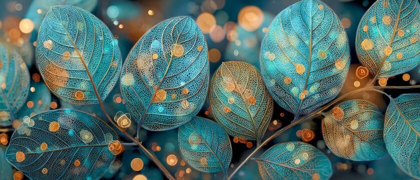 Golden fall elegance: a border of nature's autumn majesty. Neural connections. Dynamic fall perspectives: an artistic collection of dried leaves. Intelligent grid. Information flow.