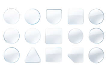 Collection of Blank White Glossy Geometric Shapes graphic