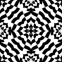 Abstract Seamless Geometric Pattern. Black and White Texture.