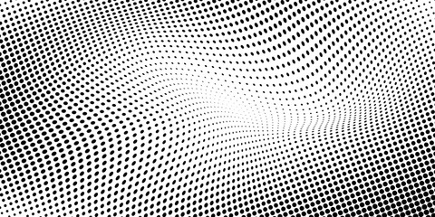 fun beautiful black and white shadow halftones retro pop art funky urban colorful comic book. Dotted halftone gradient texture. Vanishing polka dot background.