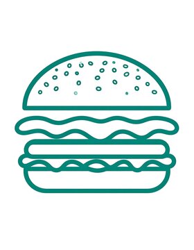 Teal outline hamburger