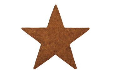 Obraz premium Rustic brown star craft symbol featuring a cutout five-pointed shape for decoration on transparent background