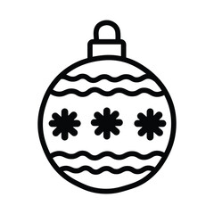 Christmas Ornament Icon: A beautifully designed Christmas ornament, adorned with festive patterns, capturing the spirit of the holiday season and bringing a touch of festive cheer.