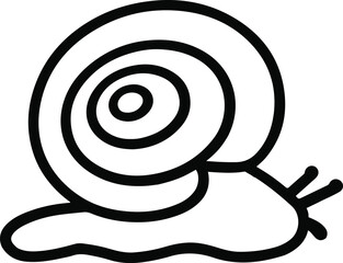Snail with spiral shell drawn in smooth bold lines, minimalist composition 1