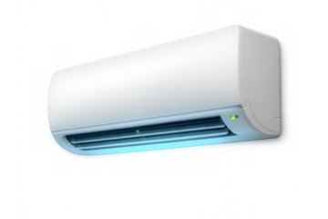 Air conditioner providing cool air for comfort and climate control, modern indoor split system with transparent background