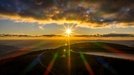 sunset over the mountains