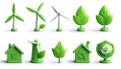 Green Energy and Eco-Friendly Icons Collection.
