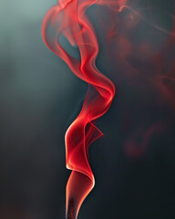 Obraz premium Ethereal crimson smoke plume weaving gracefully against a dusky gradient backdrop