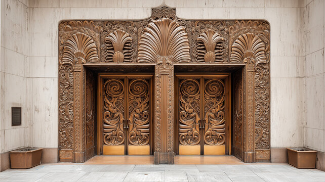 Art deco ornamental entrance to office building