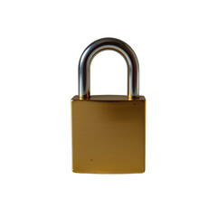 Fototapeta premium Close-Up Image of a Gold Padlock Isolated on White Background