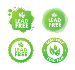 Lead free green labels with leaves symbol