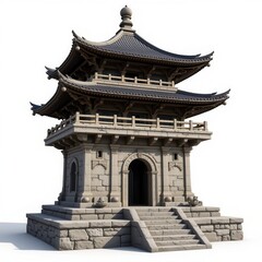 Fototapeta premium Traditional Asian Pavilion Architecture with Ornate Roof Details