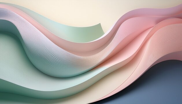 a minimalist abstract shapes and forms background with smooth curves and flowing lines in subtle pastel colors providing a serene and elegant aesthetic