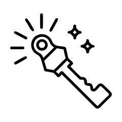 Vector symbol illustration of construction tools and a gold key for security and access to a house and business success concept