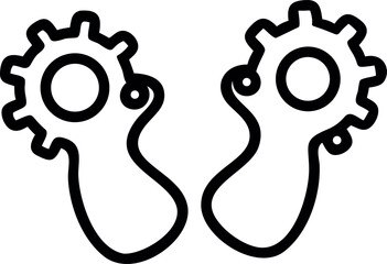 Gear wheels vector symbol illustration design drawing of cogs