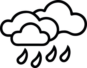 This weather icon illustration is a vector symbol of a cloud with lightning, representing a storm or electrical activity concept for technology and web communication design