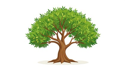 Lush Green Tree Illustration - Natures Beauty in a Simple Design.
