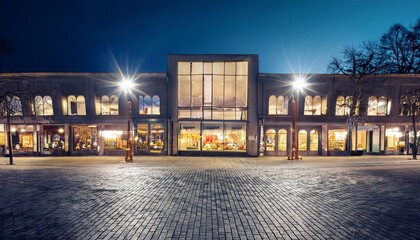 Naklejka premium city store front at night