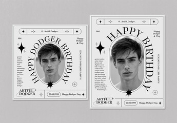 Set of Birthday Social Media Post Layout