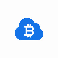 crypto cloud data icon sign vector
