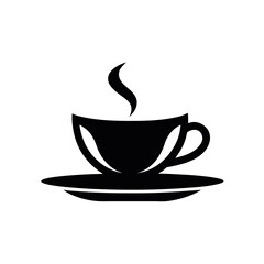 Cup and Saucer Black Silhouette Vector