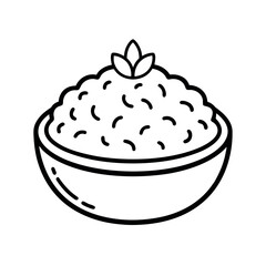 Fried Rice Outline Vector Design